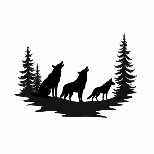 Wolf pack in the woods Tattoo idea