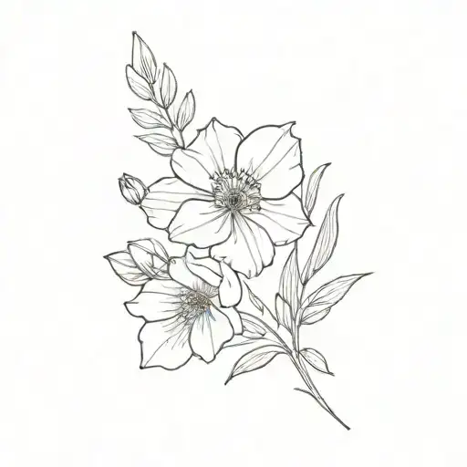 Birth Flowers Fine Line