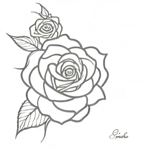 Rose Tattoo With An S Incorporated Somehow