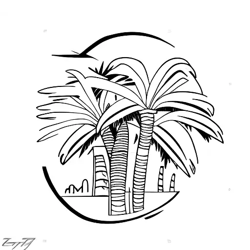 Muscle Car With Palm Trees