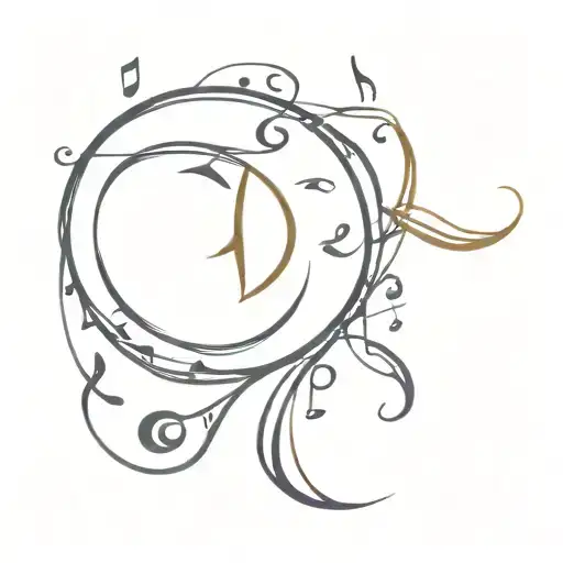 Solar Eclipse With Music Notes Intertwined In Color