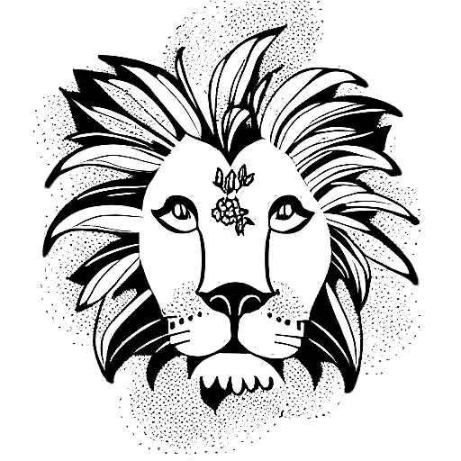 Lion With Flowers For Girl