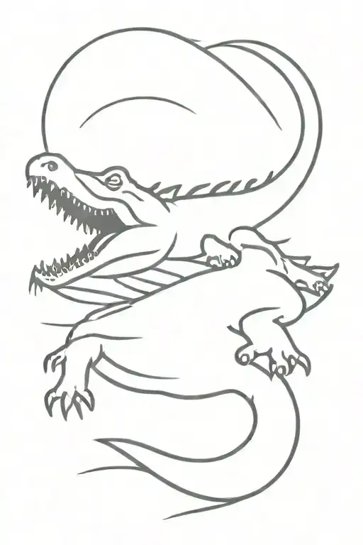 Crocodile Crawling South Fineline