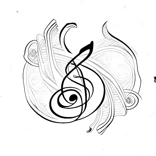 A Treble Clef Formed By Intricate Floral Designs