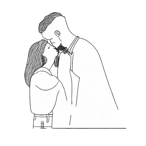 A Couple Kissing In The Dark