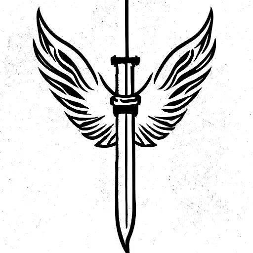 Wings And Sword In The Half