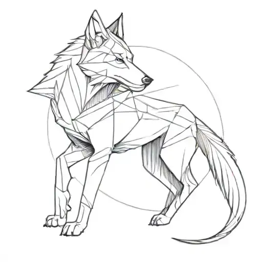 A Warrior With A Minimalist Style Wolf That Represents Not Being Afraid Of Anything