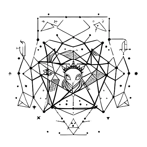 A Constellation Of Zodiac Symbols Forming A Geminis