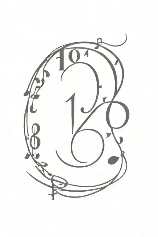 Roman Numeral Numbers 10110428 With Music Notes Floating