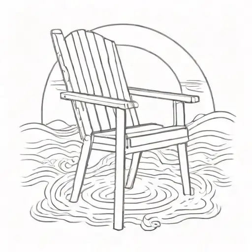 Small Chair That Says Lifeguard With Sun Rays