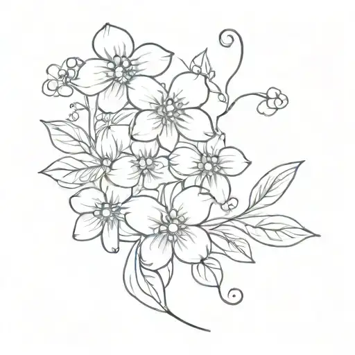 3 Forget Me Not Flowers Arc