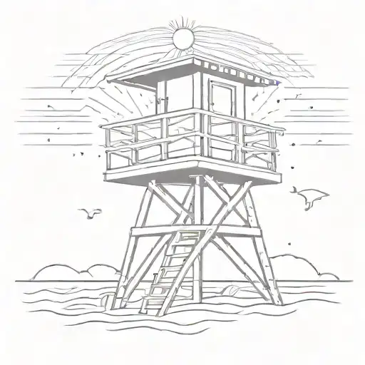 Lifeguard Stand With Sun Rays
