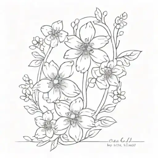 3 Forget Me Not Flowers Arc