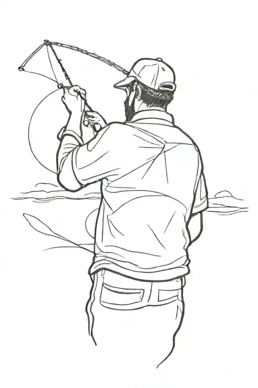 Fisherman Casting A Line