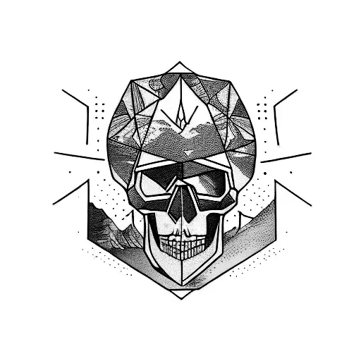 Skull Outdoor Mountain Line Forearm