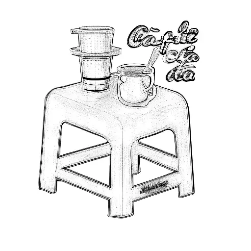 A Stool With A Cup Of Coffee On It