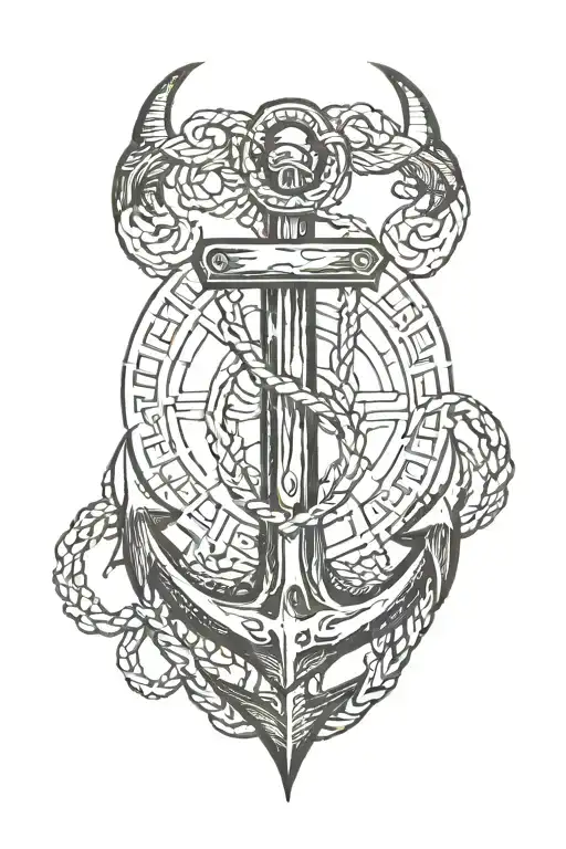 Sign Of The Horns With An Anchor On The Wrist