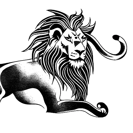 Capricorn And Lion Combined In One Body