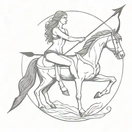 Hourglass And Centaur With Arrow