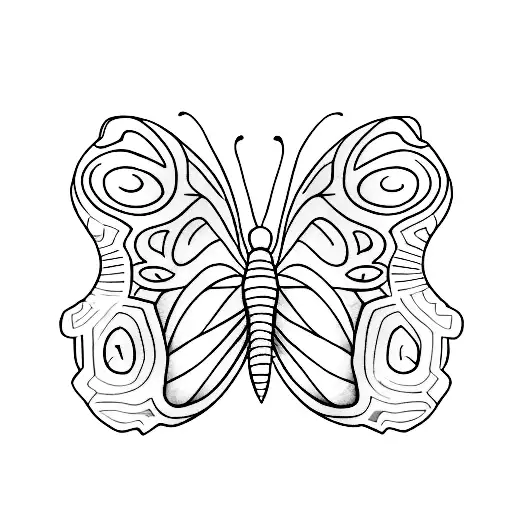 Three Separate Fine Line Butterflies