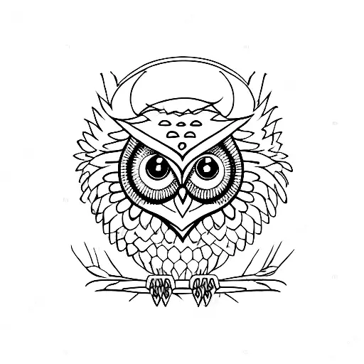 Owl On A Brench