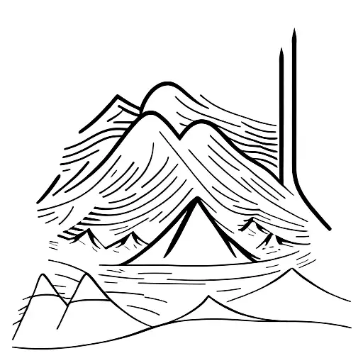 Skier Leaving A Trace On The Mountain