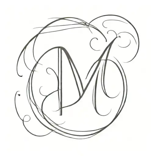 One Line Monogram Of The Letters M And A Intertwined
