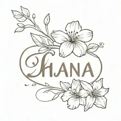 The Word Ohana With A Small Flower Attached