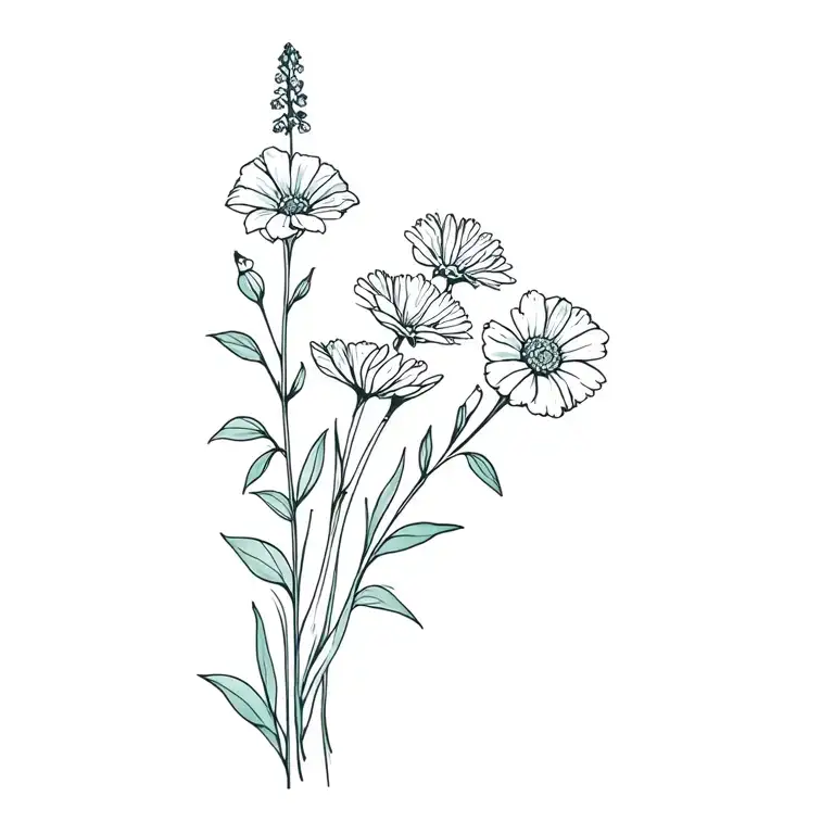 Flower Bouquet Sweet Pea Larkspur Aster Flower