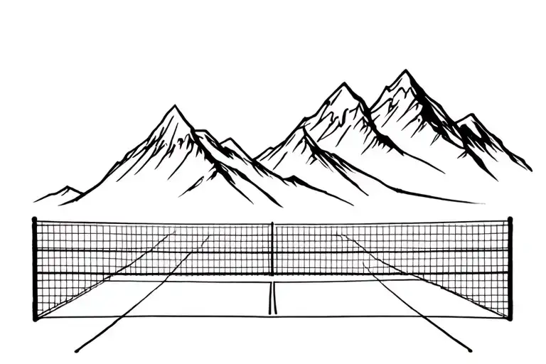 Mountain Over Tennis Court