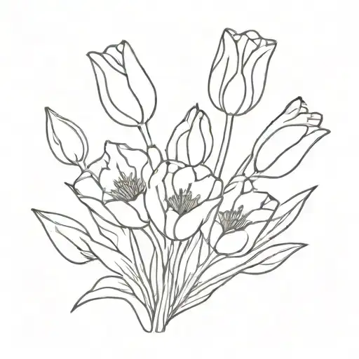 Tulips Mini Bouquet Fine Line