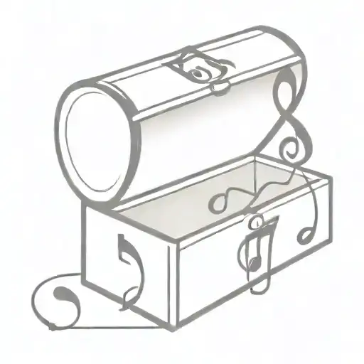 Old Wooden Chest With Music Note Intertwined