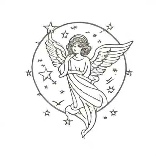 Angel Word With Stars