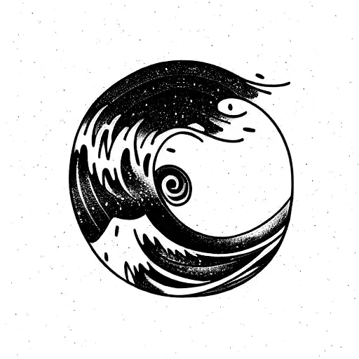 Ocean Wave And Galaxy