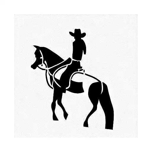 Sliding Stop Western Horse With Rider