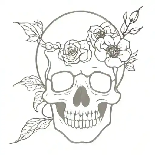 Skull With Flowers Growing Through