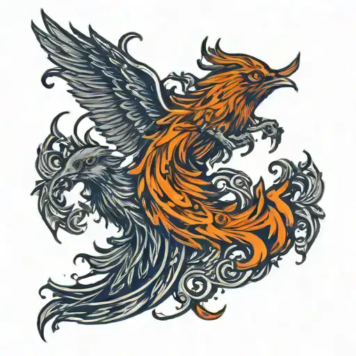 Two Pheonix As Pisces And Scorpio Zodiac Sign