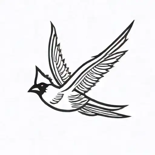 Outline Of Flying Cardinal