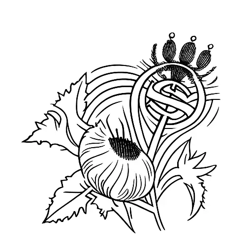 Scottish Thistle With Initials C A S B