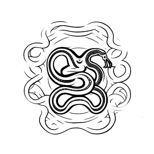 A Dollar Sign Intertwined With A Snake