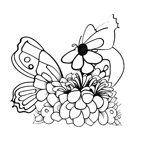 Butterfly Flowers Semicolon