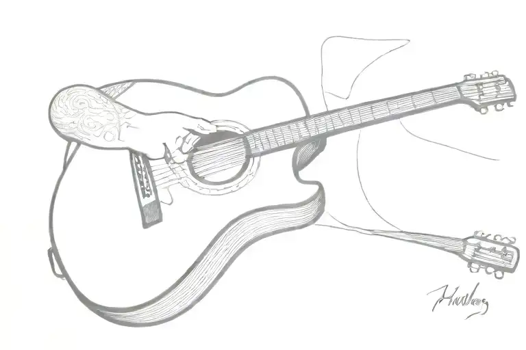 Guitar With Name Written Within