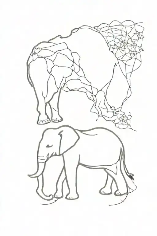 Elephant And Africa Map