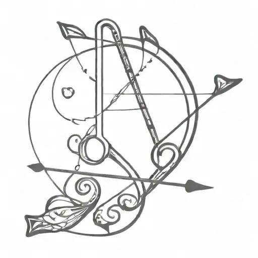 Archer Bow Music Notes Hearts