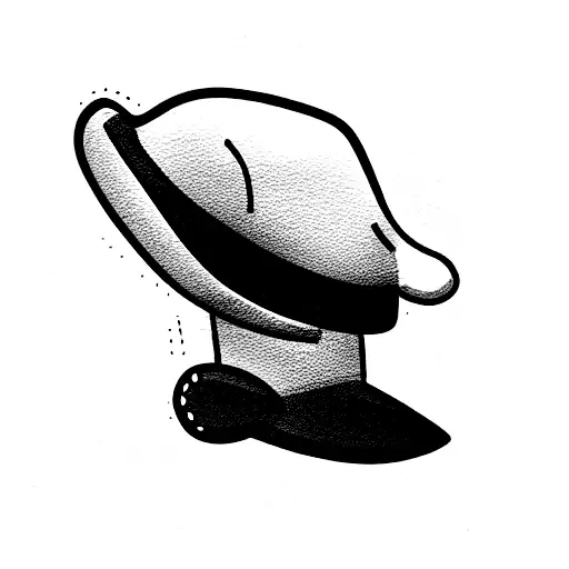 Duck With A Italian Beret In Black And White