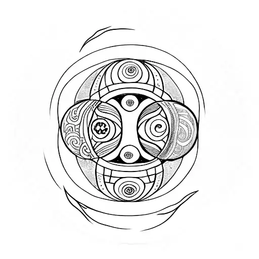 Moon And Sol Key And Yin Yang