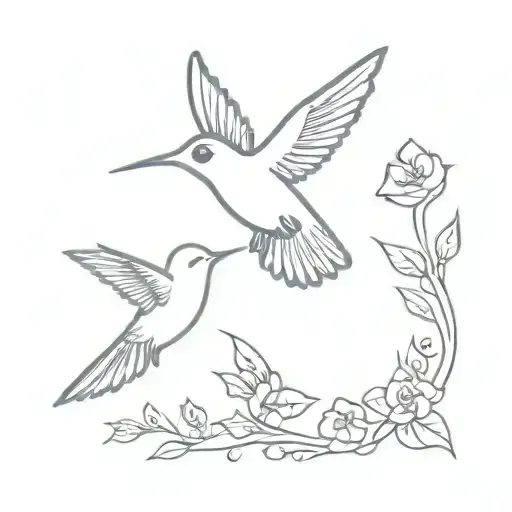 Hummingbird And Baby Foot Print