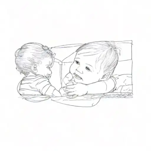 A Photo Of A Little Girl Holding A Photo Of A Baby