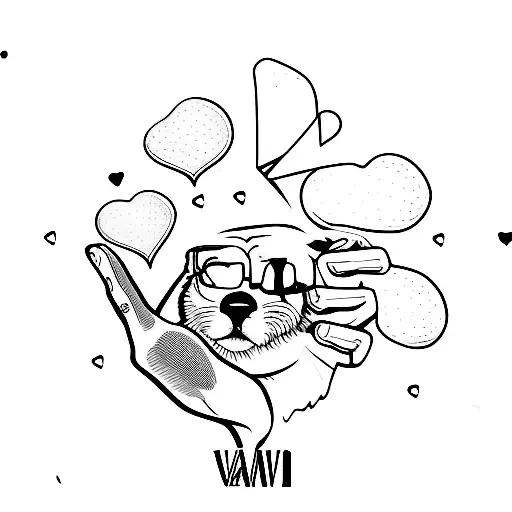 The Word Sav With A Half Finger Heart