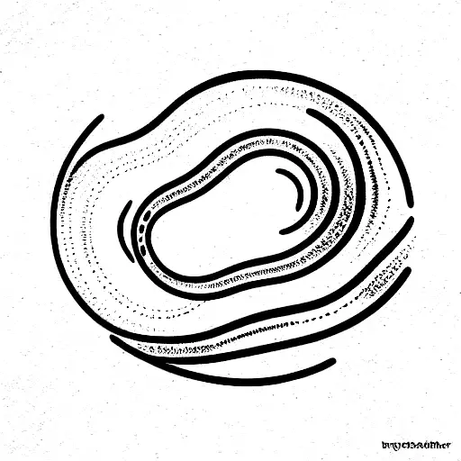 Black And White Sea Wave With Shells And Dotted Circles